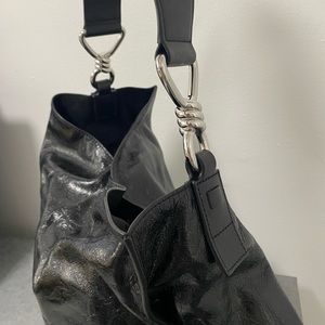All Saints Captain North South Patent Leather Tote